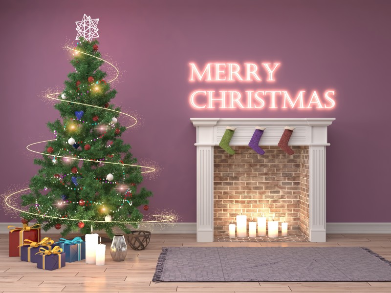 室内圣诞树图片