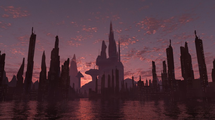 创意科幻城市素材图片