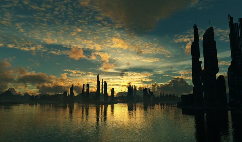 创意科幻城市素材图片