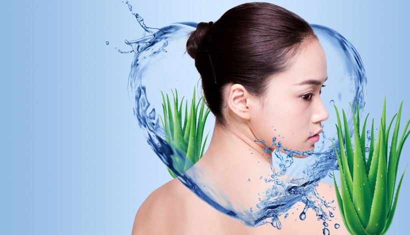 补水美白广告美女背景图片