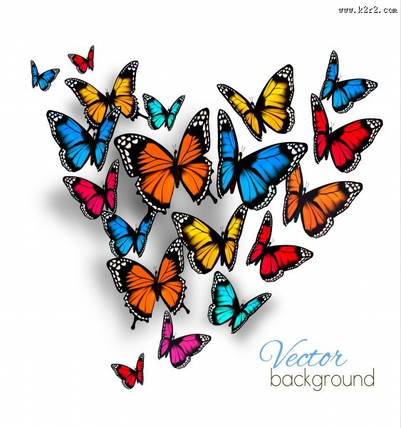 多彩蝴蝶背景图片
