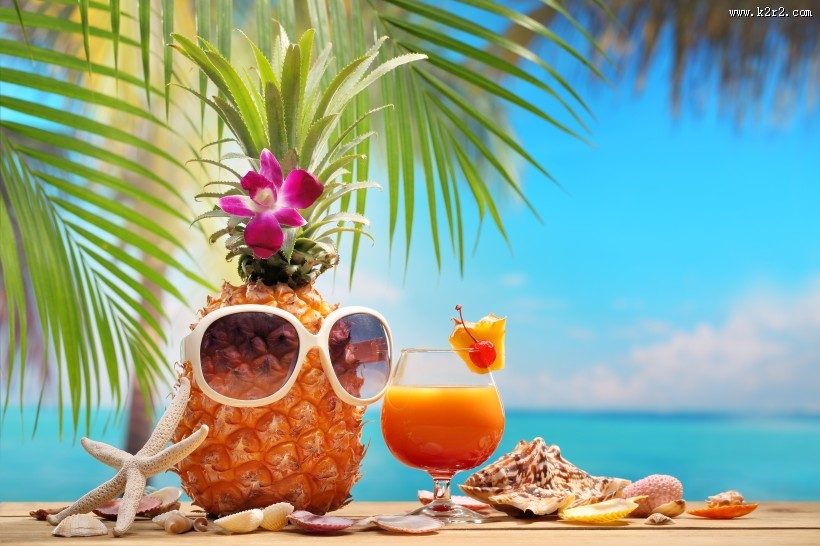 唯美海滩物品图片