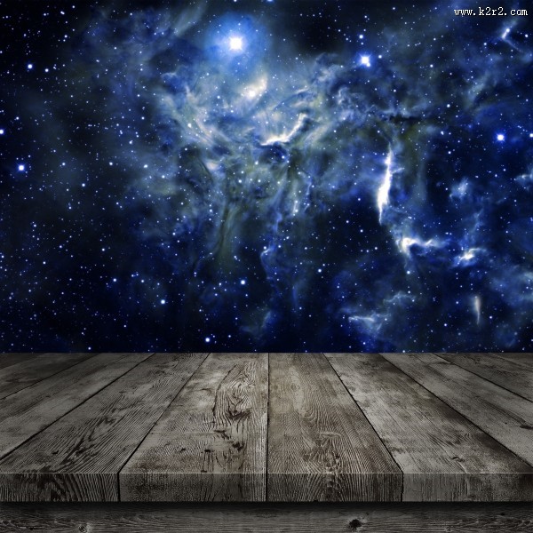 木板星空景色图片
