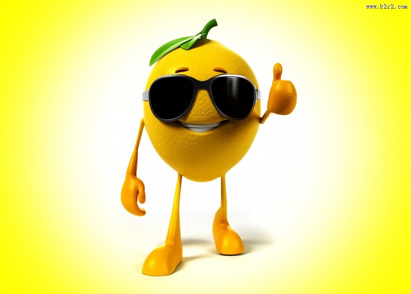 微笑的柠檬3D设计图片