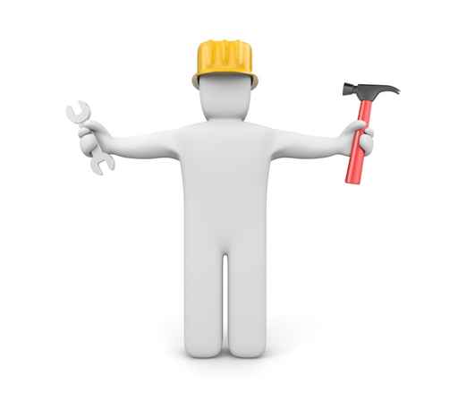 3D小人与锤子图片（500px左右小图）