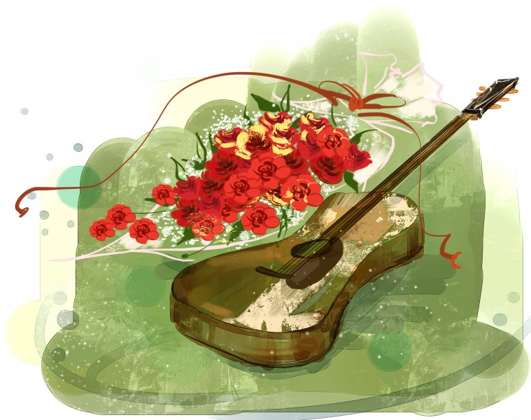 杂志风景插画图片