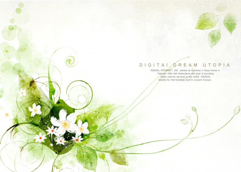 手绘梦幻花朵信纸底纹图片