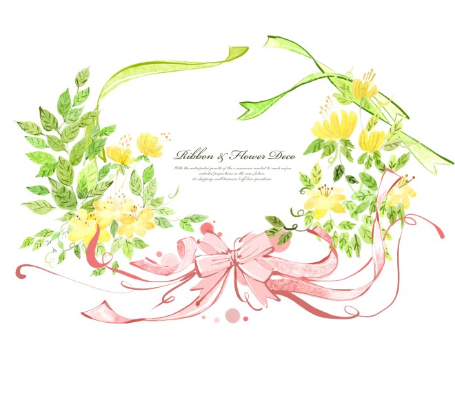 手绘丝带边框素材图片