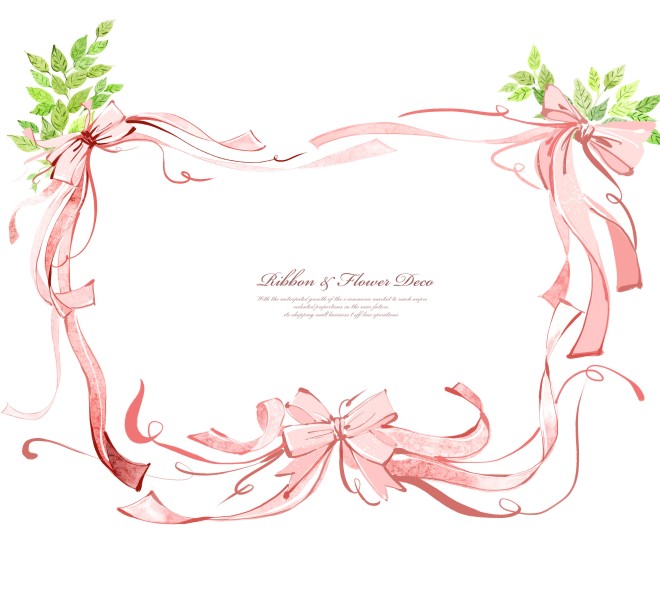 手绘丝带边框素材图片