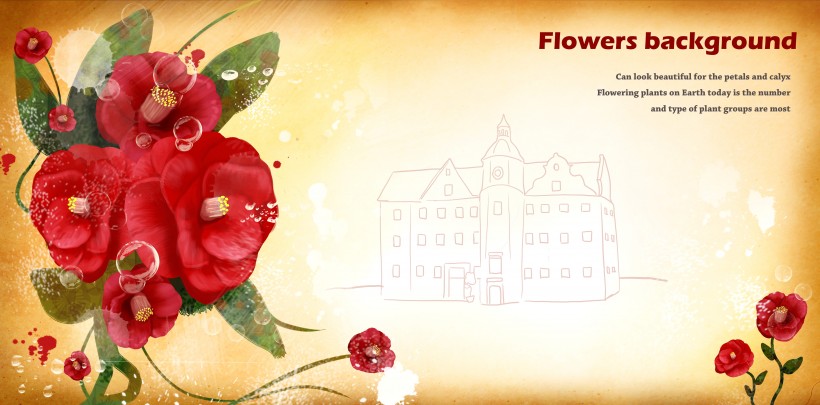 黄色系手绘花朵明信片图片