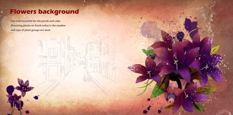 粉红色系手绘花朵明信片图片大全