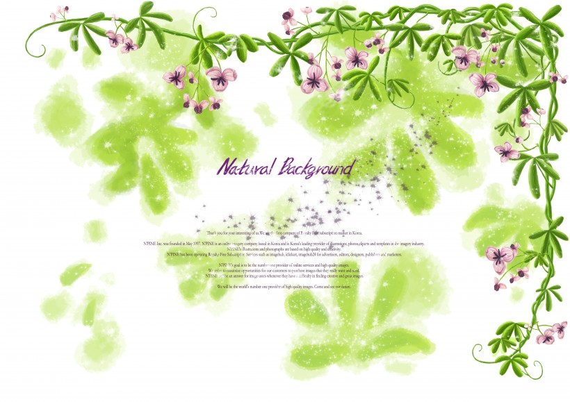 绿色韩国花朵背景图片
