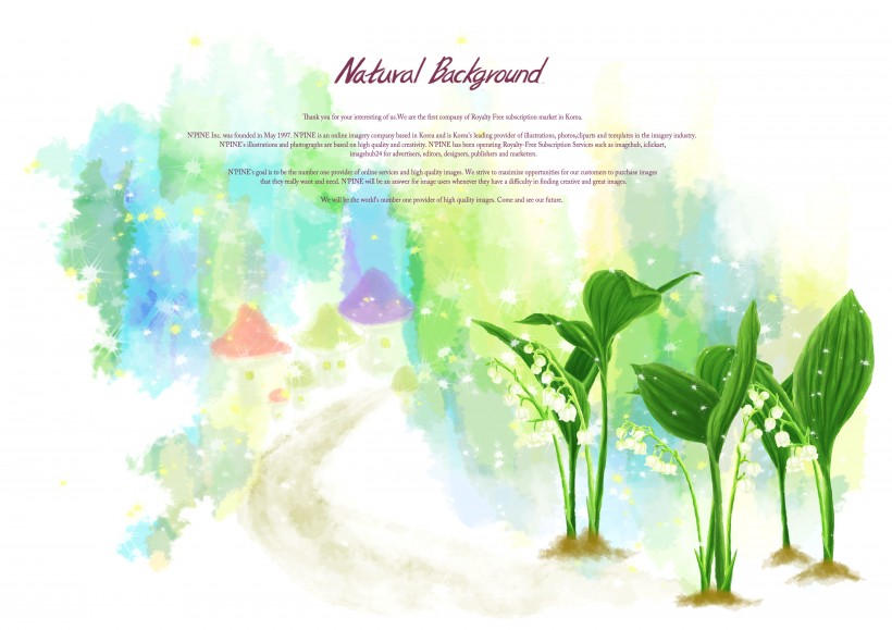 绿色韩国花朵背景图片