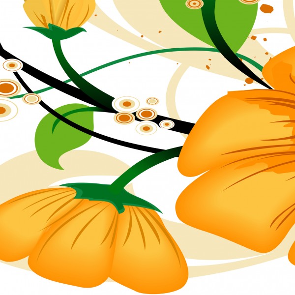 黄色花朵三联画挂画图片