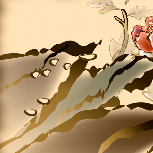 中国风牡丹三联挂画图片