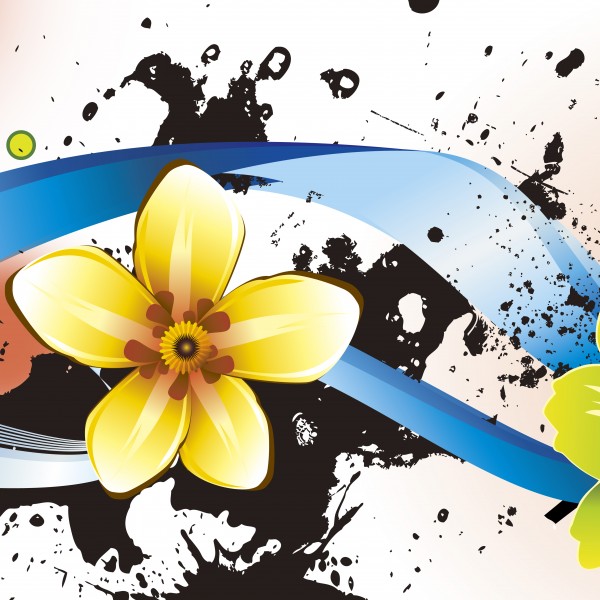 缤纷花朵三联挂画图片