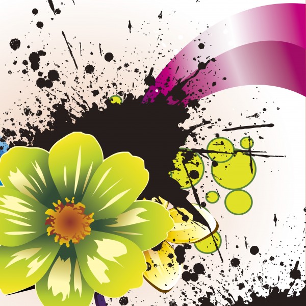 缤纷花朵三联挂画图片