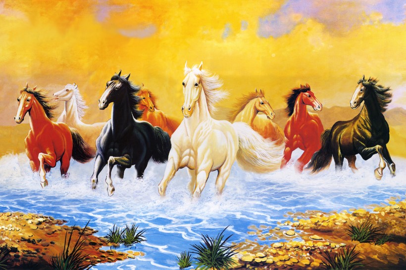 动物无框油画图片