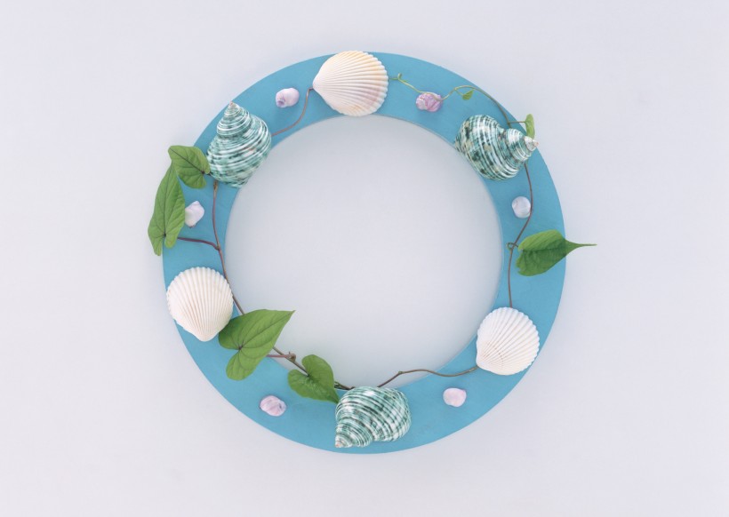 海洋气息贝壳石头边框图片