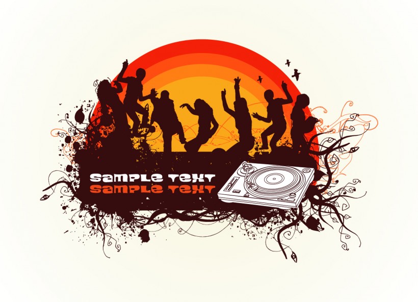 矢量音乐人物剪影图片