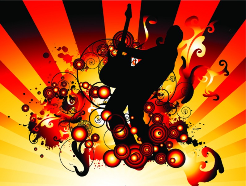 矢量音乐人物剪影图片