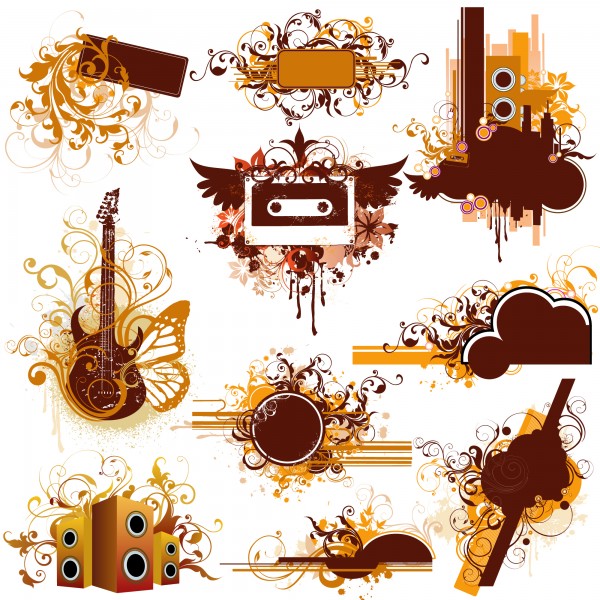 矢量乐器花纹图片大全
