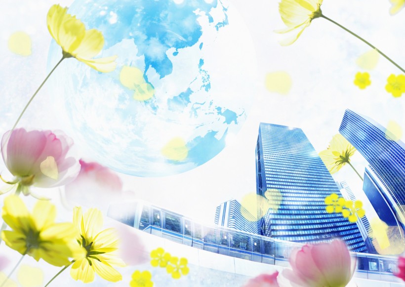 花朵和地球设计图片