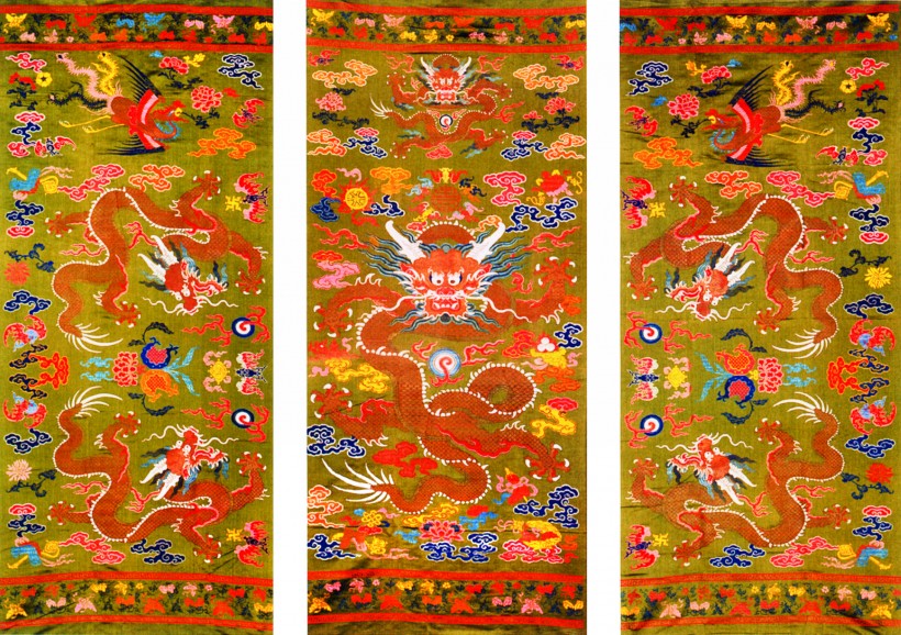 龙纹刺绣图案图片