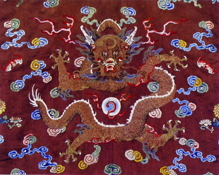 龙纹刺绣图案图片