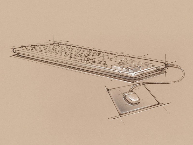 办公用品素描图片
