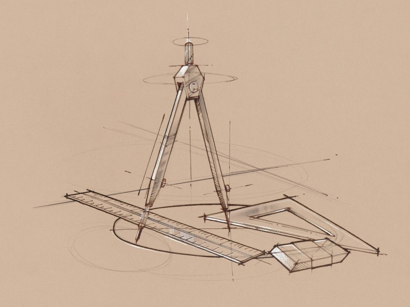 办公用品素描图片
