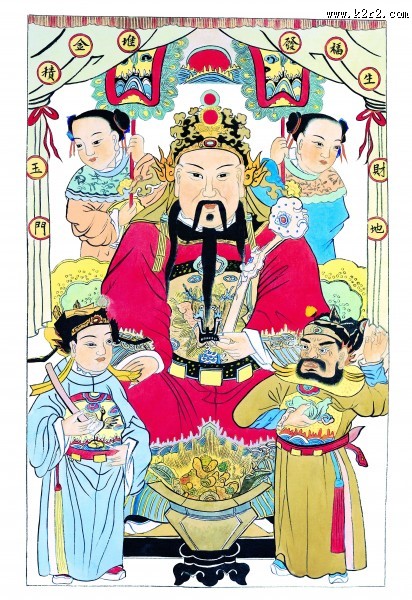 威武的门神彩绘图片