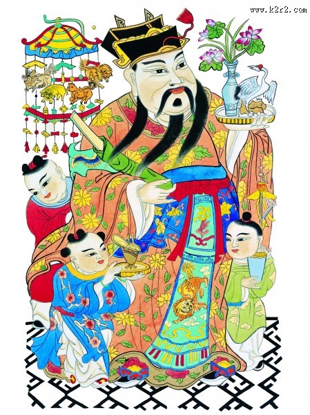 威武的门神彩绘图片