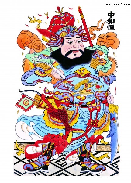 威武的门神彩绘图片