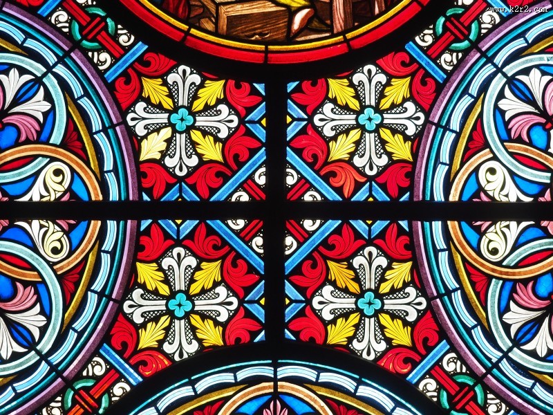 教堂玻璃彩色花窗图片大全