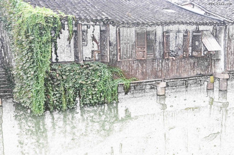 彩笔画乌镇图片大全