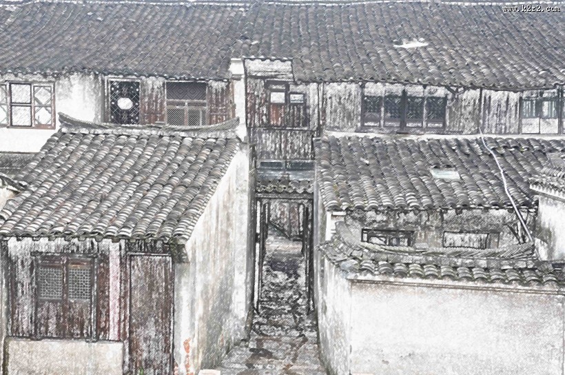 彩笔画乌镇图片大全