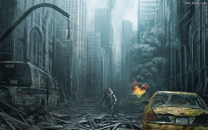 《劫后余生的世界》插画图片