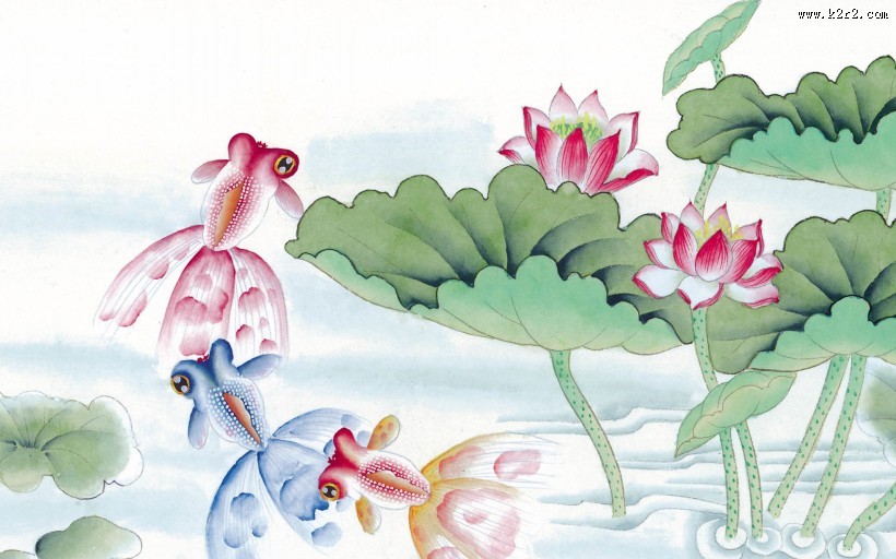 水墨画写意鲤鱼图片