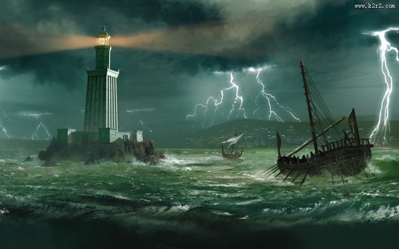 清新油画美景图片