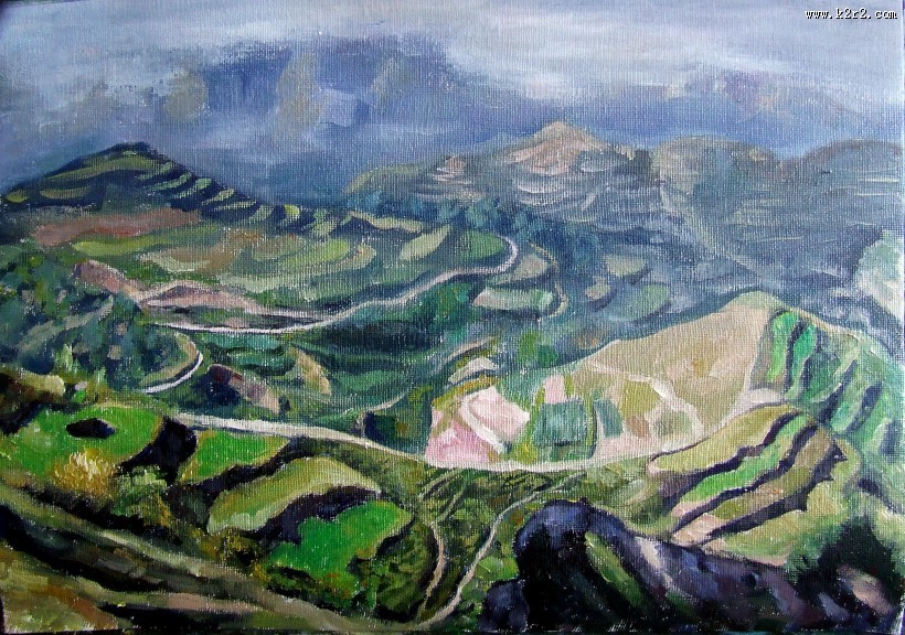 田园风景油画图片