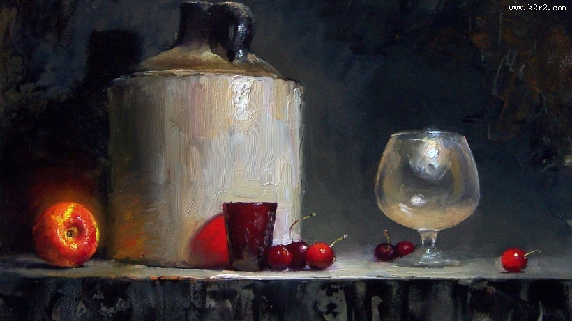 花卉油画静物背景图片