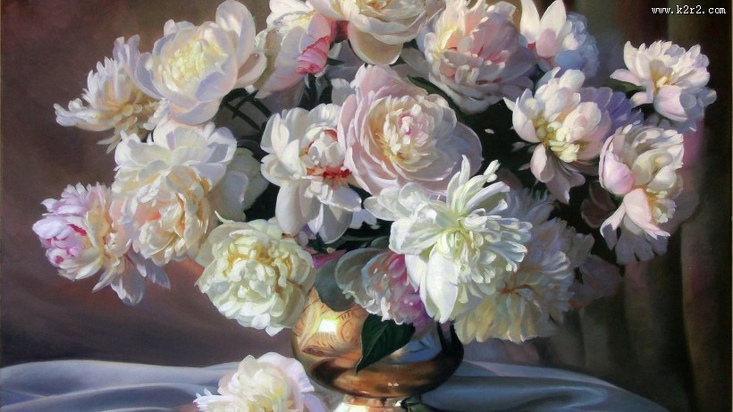 花卉油画静物背景图片