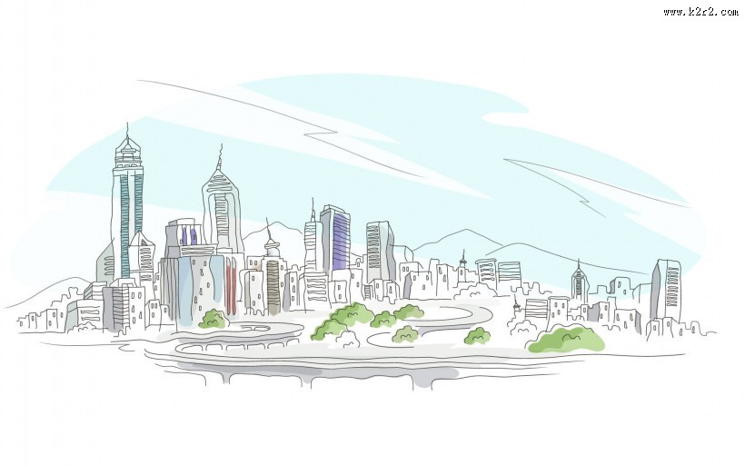 手绘世界风光图片