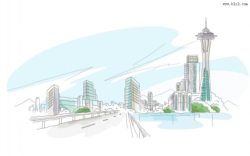 手绘世界风光图片