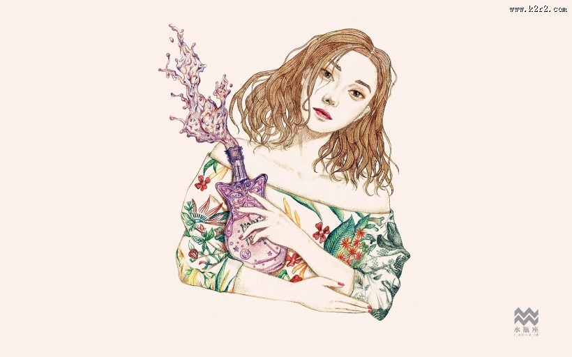 手绘范冰冰十二星座图片