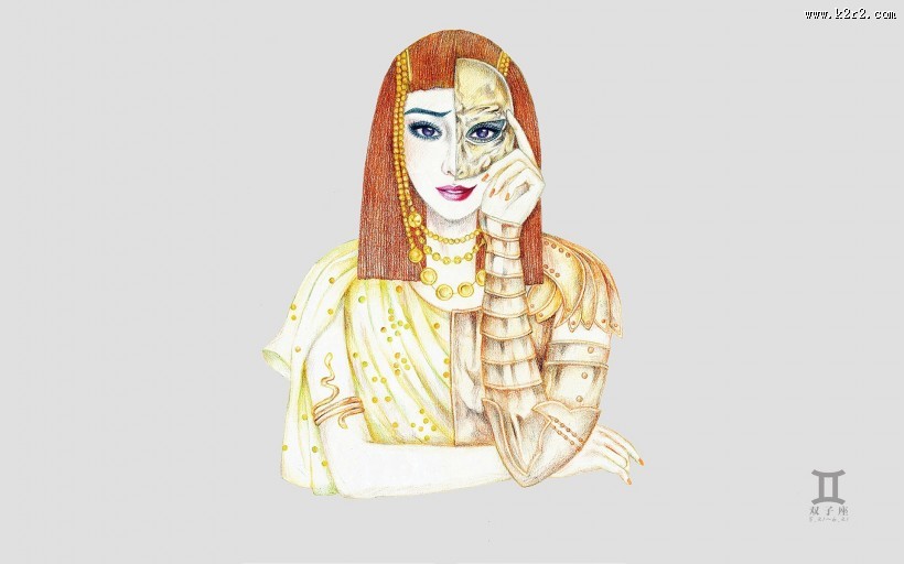 手绘范冰冰十二星座图片