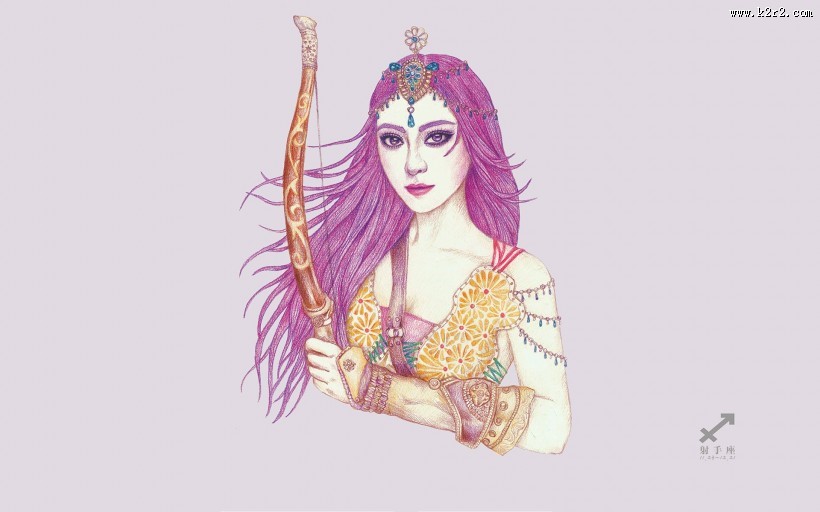 手绘范冰冰十二星座图片