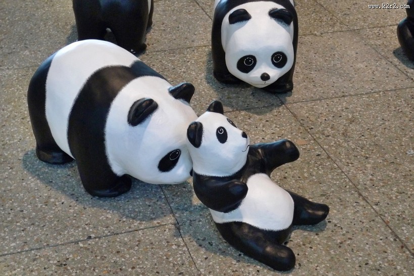 纸糊熊猫展图片