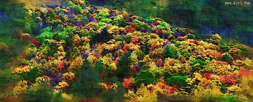 四川阿坝米亚罗风景油画效果图片大全